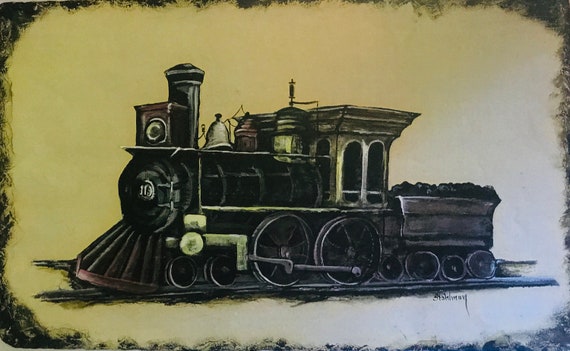 Vintage Steam Locomotive, Gift for Train Collectors, Railroad, Fathers Day Gift