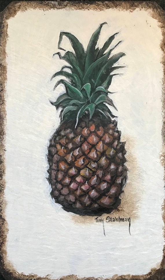 Pineapple Slate Painting, Welcome Sign, Hand Painted, Hospitality, Welcome Slate