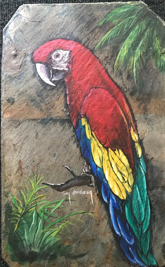 Parrot Slate Painting