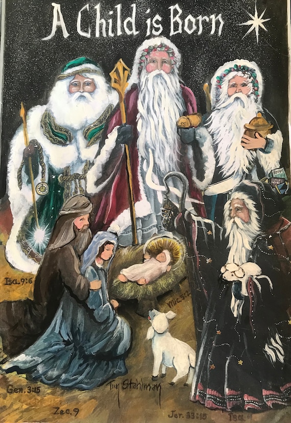 Nativity Slate Painting, Christmas Decor, Manger, Nativity Scene, Wall Hanging, Holiday Slate Painting,