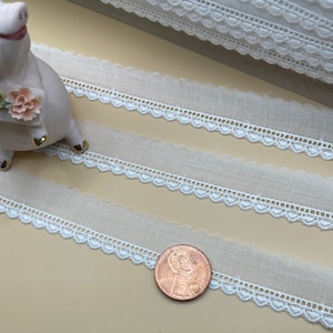 Embroidered edge, OFF WHITE Batiste, made in Switzerland, 3/4&quot;.