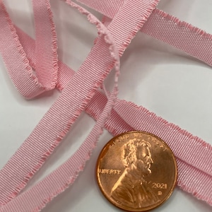 Vintage  Lettuce Edge, 1/4”, ruffle edge, Pink, Rayon, Made in France