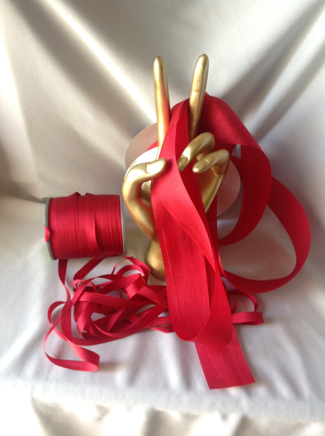 Dk Ribbon 2, 4, 7, & 32 Mm, Silk Ribbon, DK RED #49, Made in Japan - Etsy