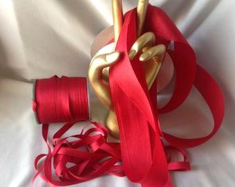 2, 4, 7, & 32 mm, Silk ribbon, DK RED,   Made in Japan