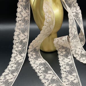 Antique Vintage Lace, Beige,  1”  all cotton, Made in France