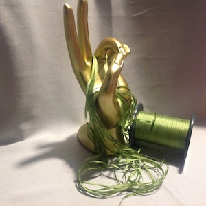2 &  4 mm silk ribbon, leaf green #20, 4 or 20 yard cut, 100% silk, made in Japan.