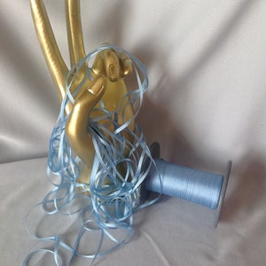 2  &. 4 mm Silk Ribbon, MED BLUE #98,  4 or 20 yard cuts,  100% silk, Made in Japan