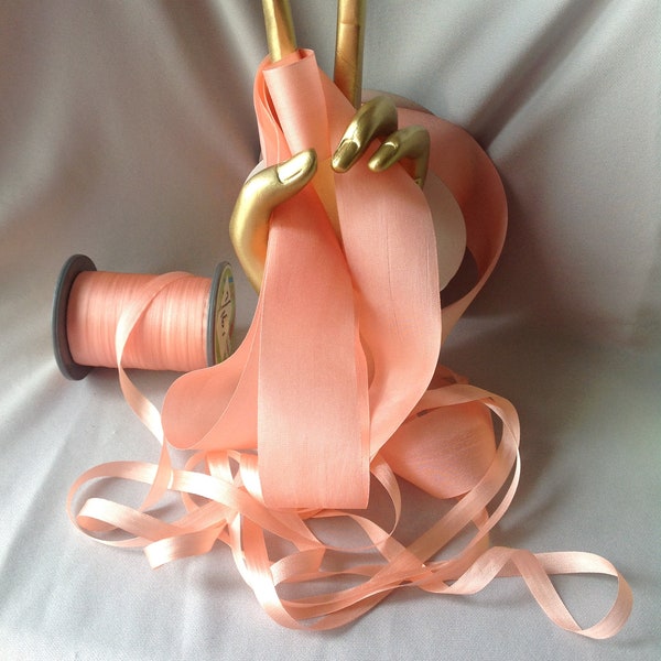 2, 4, 7, 13 &  32mm, Silk ribbon, LT SALAMON, #167,  Made in Japan