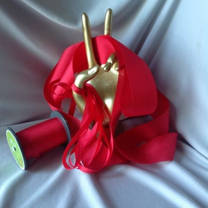 2, 4,  7, 13, & 32 mm, Silk ribbon, RED #2,  Made in Japan