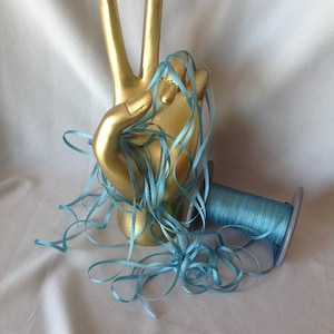 2 & 4 mm silk ribbon, TURQUOISE #133, 4 or 20 yard cuts, 100% silk, made in Japan.