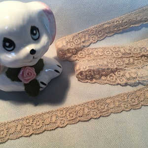 Antique, Vintage lace,  Beige, all cotton, 1/2&quot; wide, French