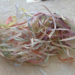 GrabBags, 4 mm Seidenband, Pastell. Verschiedene Farben, 20 m Packung