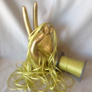 2 & 4 mm silk ribbon  LT OLIVE #170, 4 or 20 yard cuts, 100% silk, made in Japan.