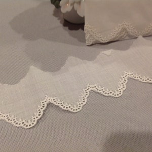 1y Swiss embroidered edge,  all cotton, 1 1/2&quot; wide, ivory