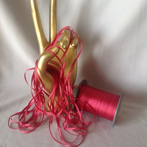 2 & 4 mm silk ribbon, DK DUSTY CORAL #92, 4 or 20 yard cuts, 100% silk, made in Japan.