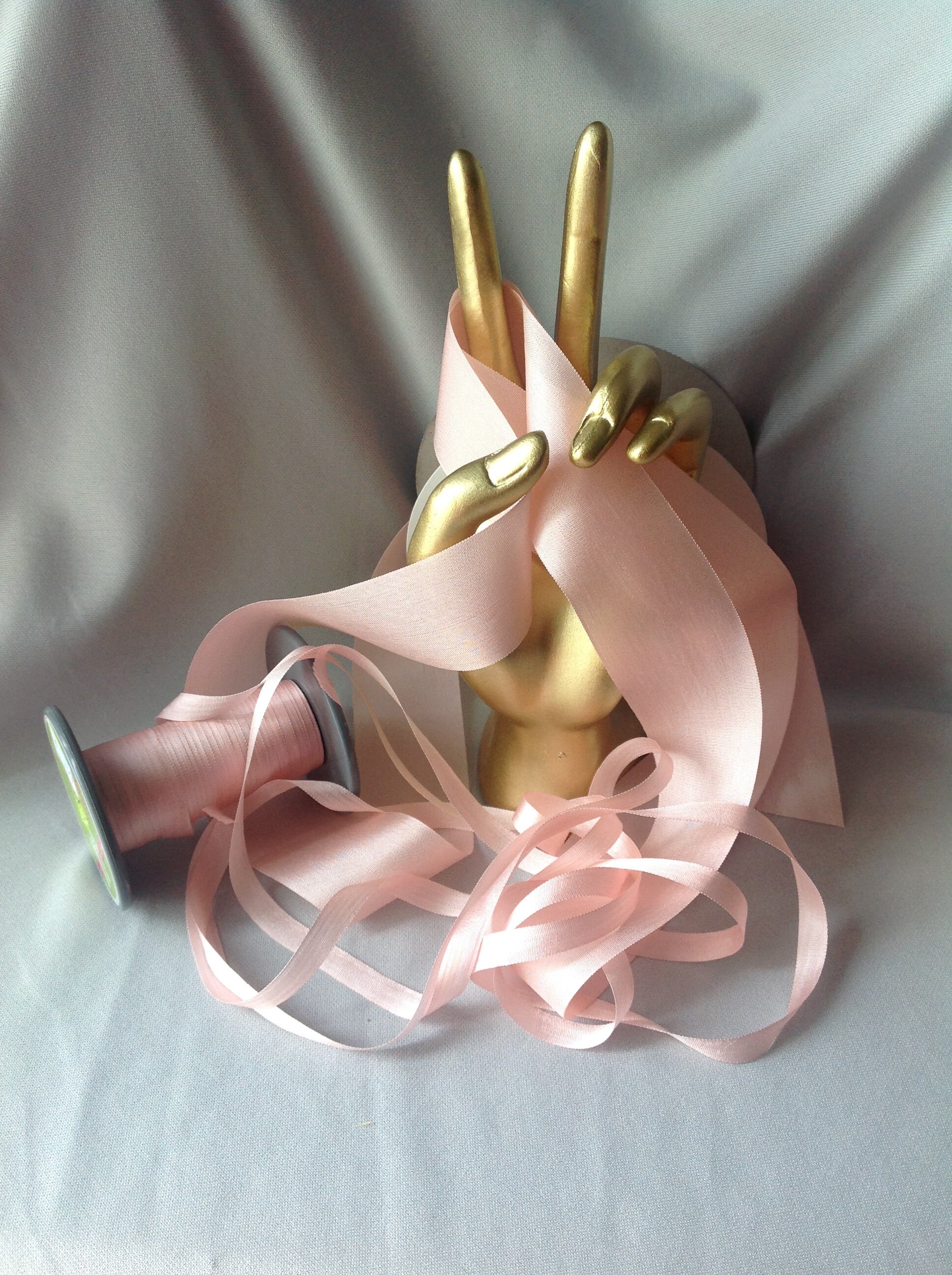 ERADIE Shoulder Ribbon Satin 美品 2, 4, 7, 13 & 32 Mm, Silk Ribbon, LT DUSTY ROSE, #157, Made in