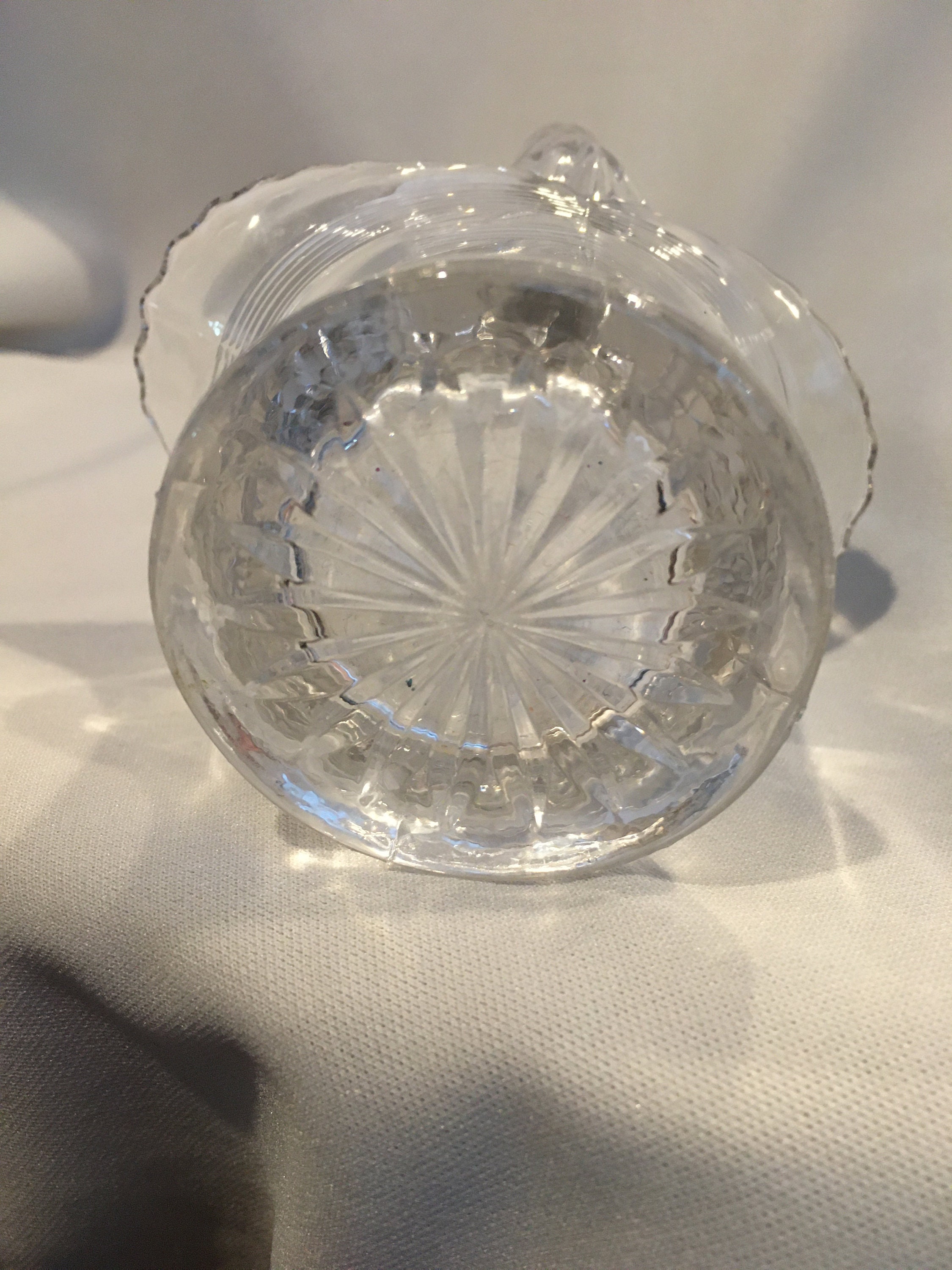 Vintage Glass Small Basket 1940s 5 tall Etsy