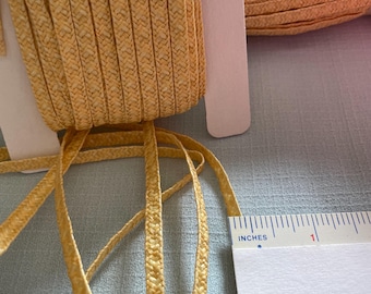 Hat Straw, Made in Switzerland, 1/4” wide, Raffia color, variety size cuts