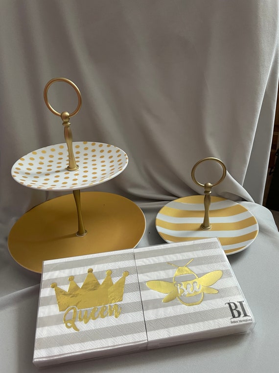 Gold serving dishes sales