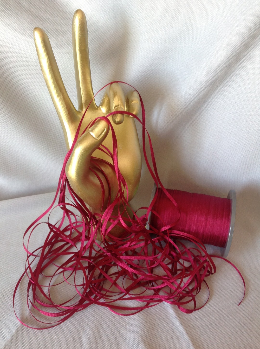 Dk Ribbon 2, 4 & 7 Mm Silk Ribbon, DK ROSE #129, 4 or 20 Yard Cuts, 100% Silk ...
