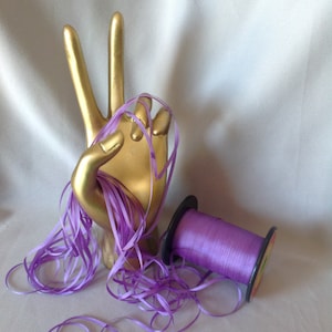 2, 4, & 7 mm silk ribbon, DK LAVENDER #102, 4 or 20 yard cuts, 100% silk, made in Japan.