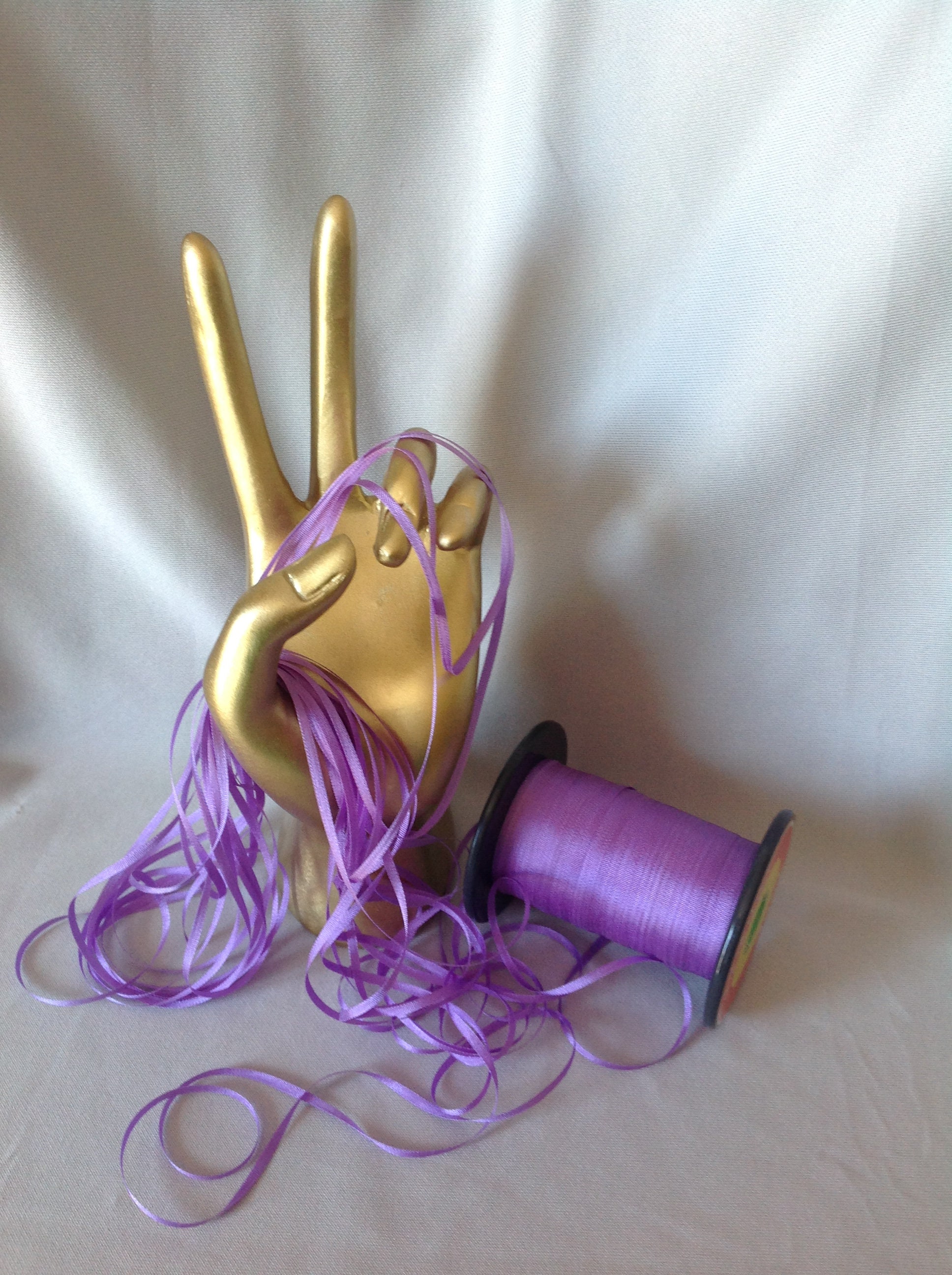 2, 4, & 7 Mm Silk Ribbon, DK LAVENDER #102, 4 or 20 Yard Cuts, 100
