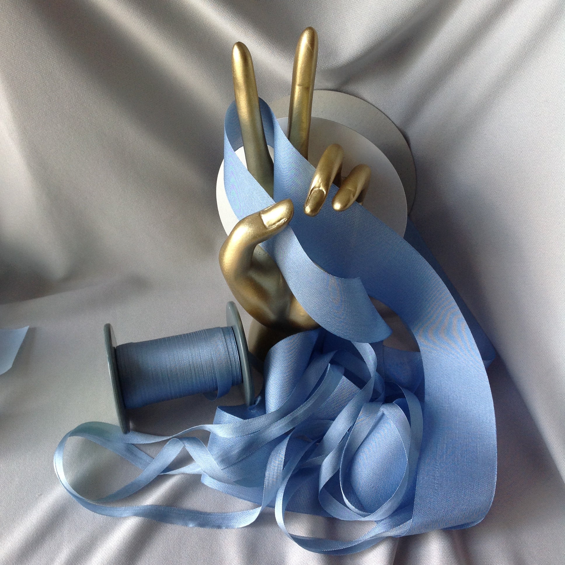 nao ribbon様 2, 4, 7, & 32 Mm, Silk Ribbon, DK BLUE GREY, #126 Made in