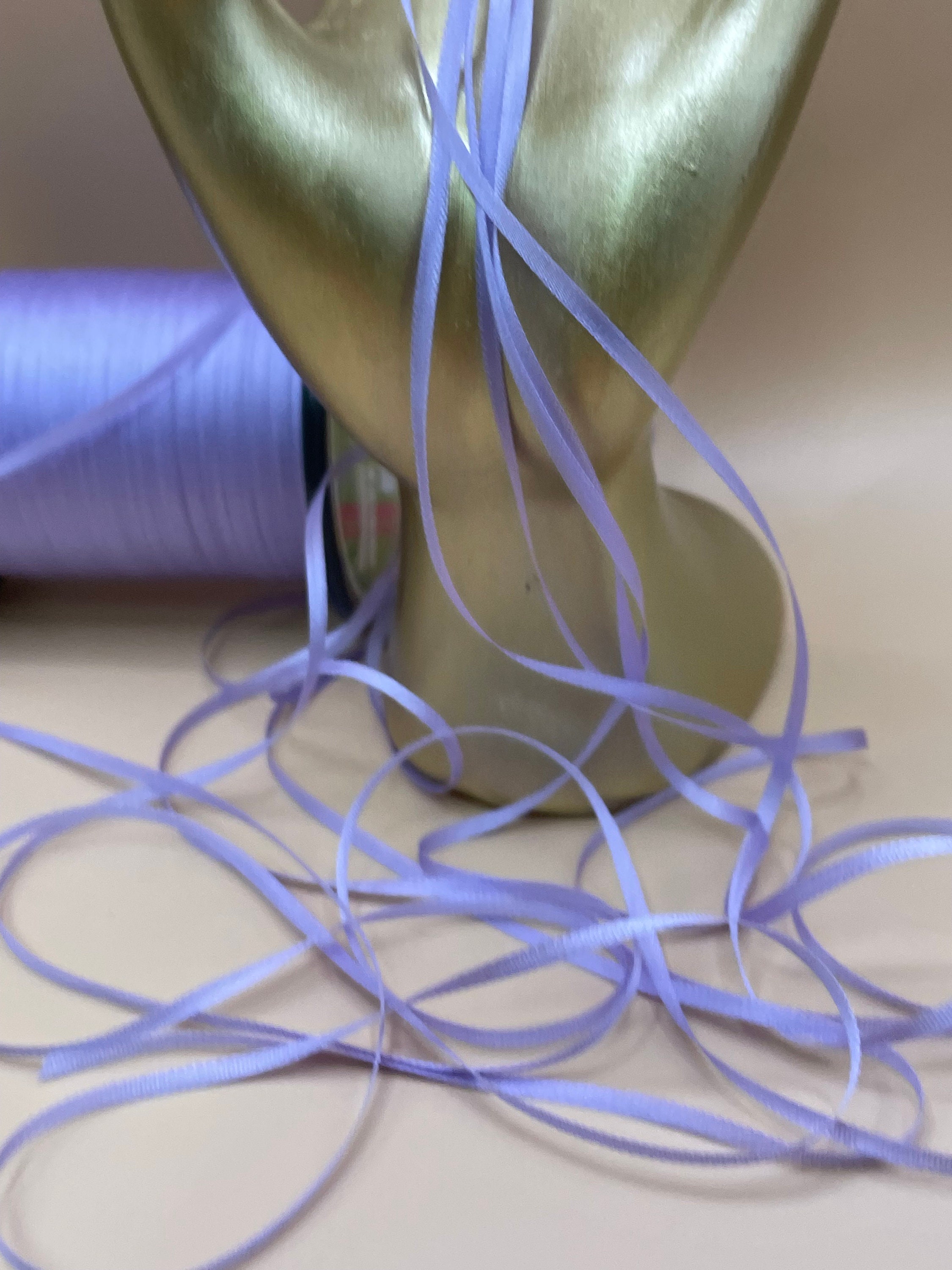 2, 4 & 7 Mm Silk Ribbon LAVENDER #101, 4 or 20 Yard Cuts, 100