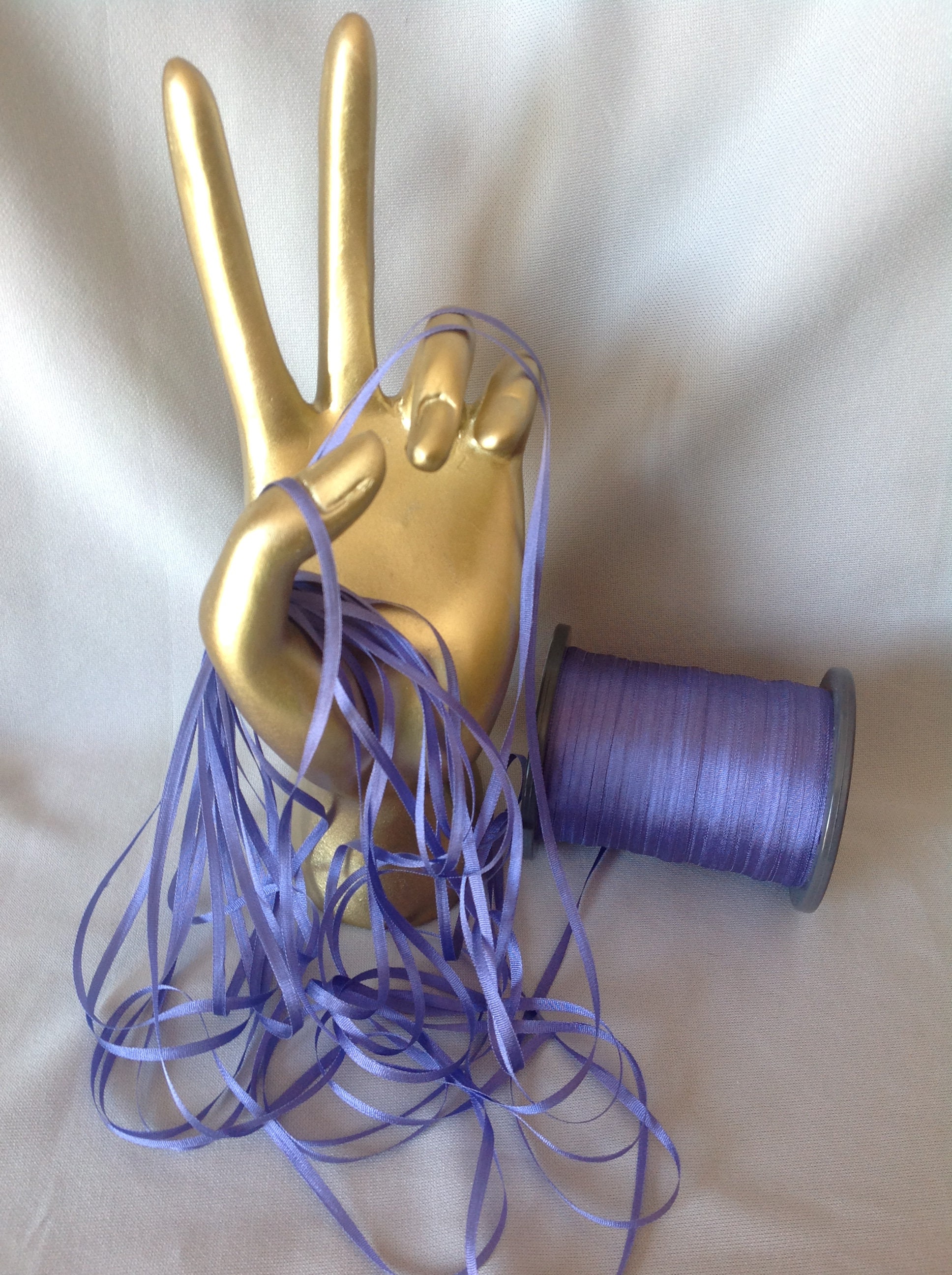 2, 4 & 7 Mm, Silk Ribbon, MED BLUE LAVENDER, #117, 4 or 20 Yard