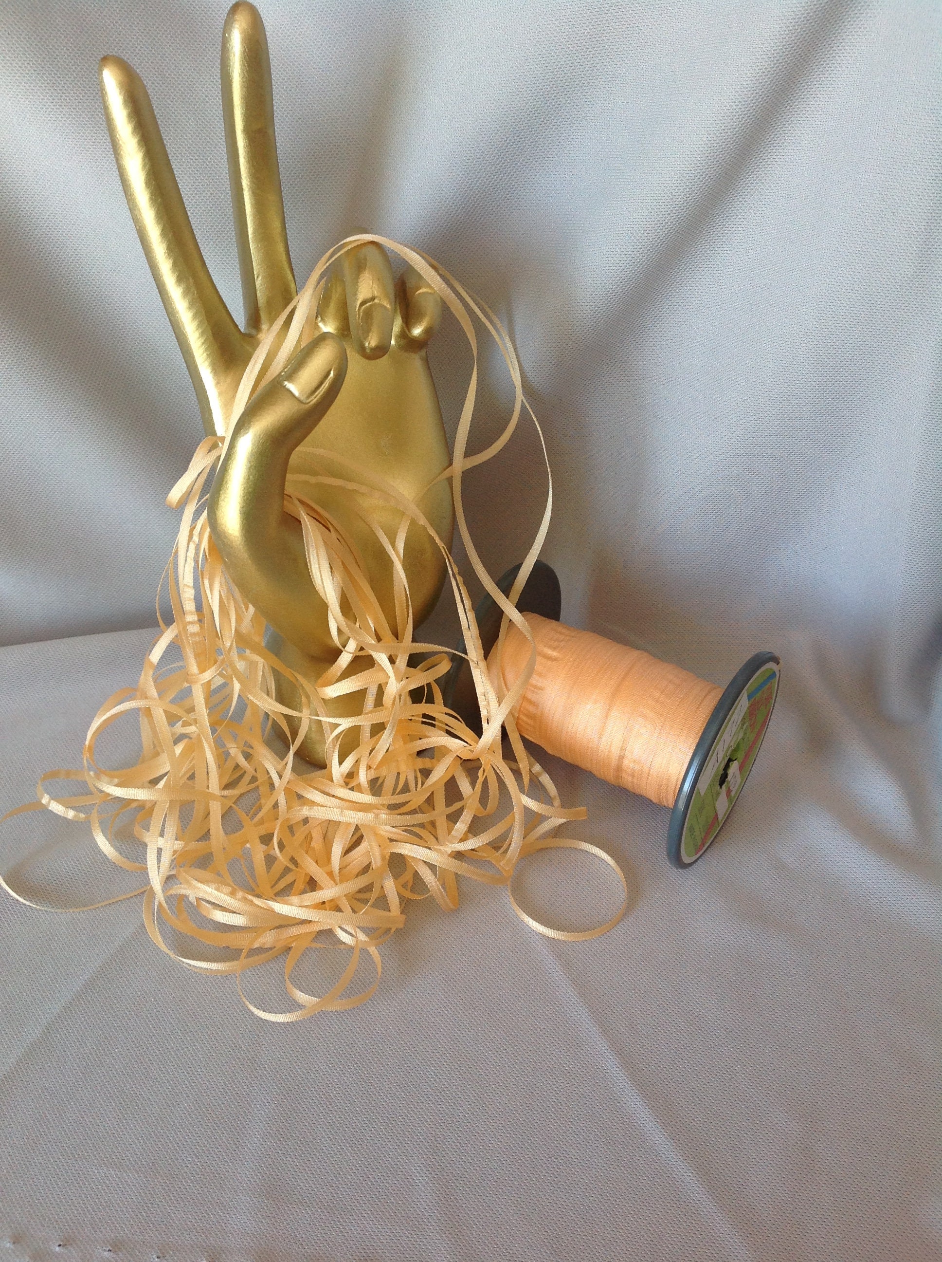 2, 4 & 7 Mm Silk Ribbon PL GOLD ORANGE #172, 4 or 20 Yard Cuts