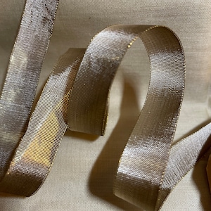 Antique Vintage French Ombre & Gold Metal Ribbon, 1/2&quot; wide