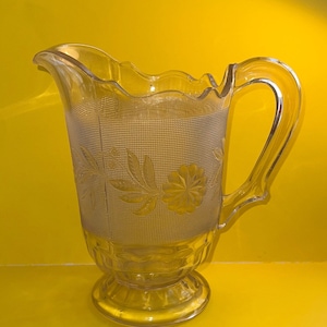 Pattern Glass EAPG: Pattern Glass Pitcher 8 1/2” 1880s