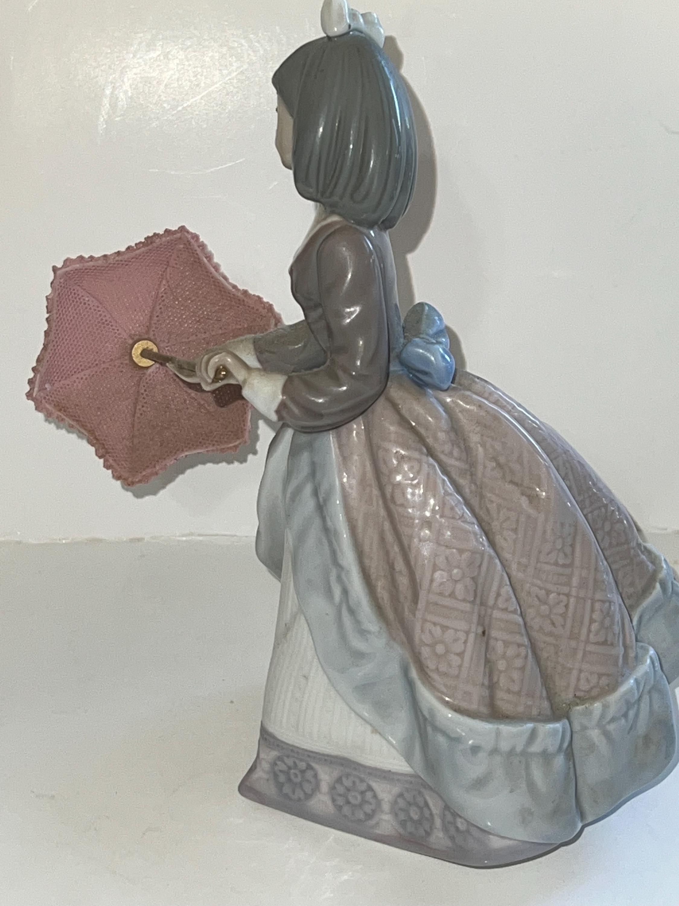 リヤドロ　パラソルの娘(お出かけ) 5210 Lladro Retired # 5210 “jolie” Figurine, 7-1/2” Tall, Girl With