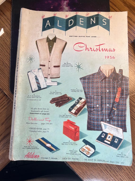 Mail Order Catalog: Alden's 1956 Christmas, 291 Pages, Fair