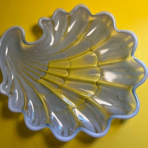 Duncan & Miller Blue Opalescent Glass Sanibel 8-1/2” Tray