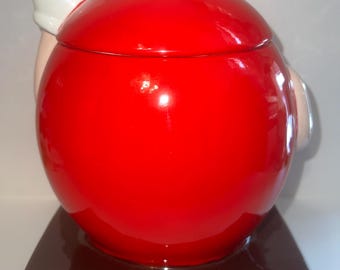 M & M Cookie Jar, Red Ceramic, 2000, 10.5” to Top of Hand, See