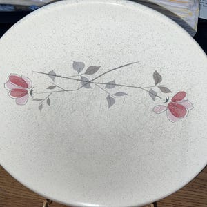 Franciscan “Duet Rose” 1960s Earthenware Dinner Plate, 10-1/4” X 10-3/4”, No Damage