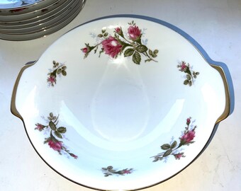 Cuenco redondo para servir Moss Rose de Sango Japan de 8,5”, ¡perfecto estado!