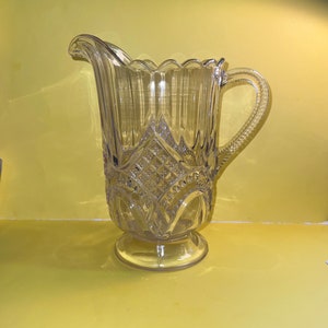 Pattern Glass EAPG: Beautiful Pattern Glass 9” Pitcher