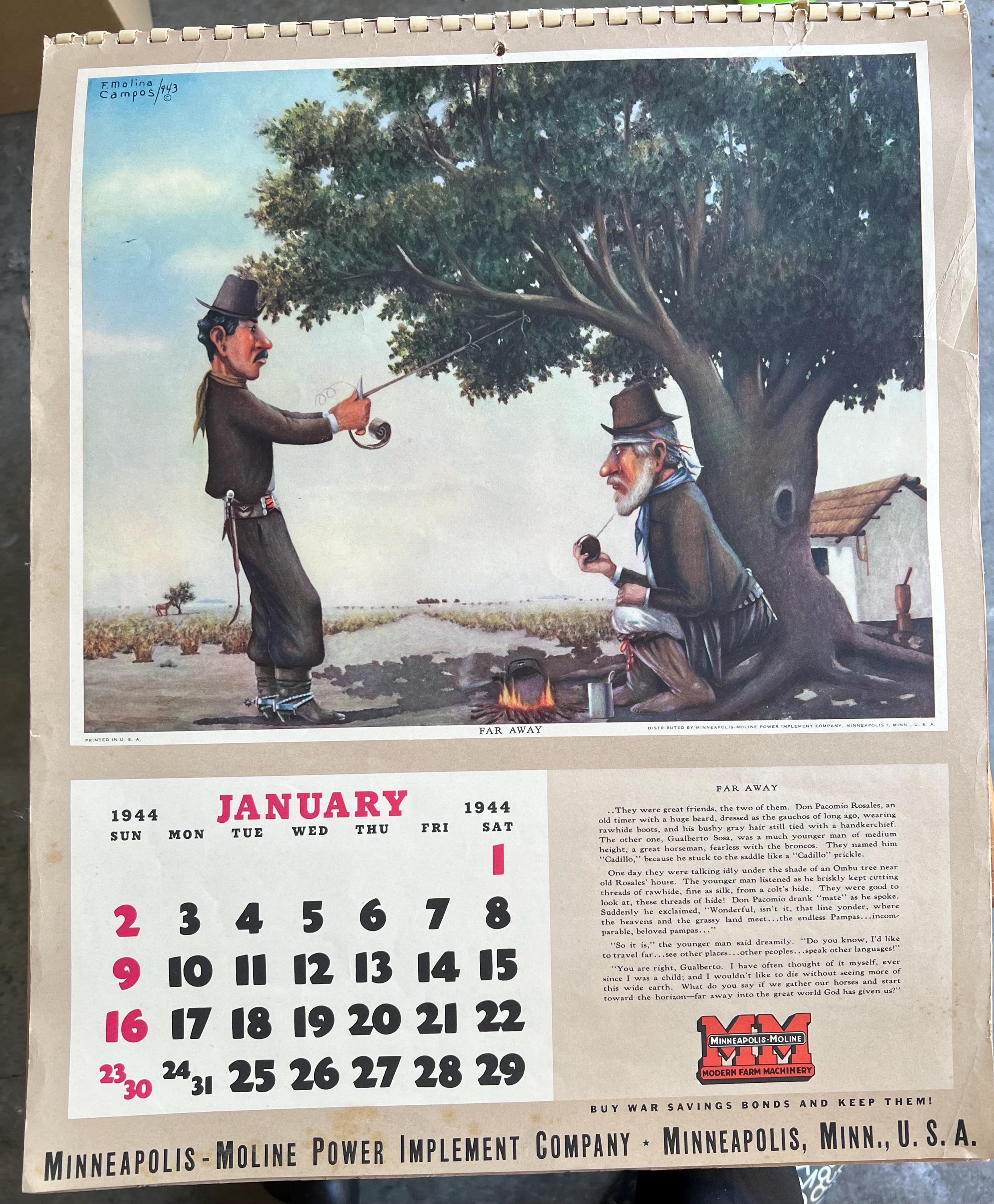 1944 Calendar - Etsy