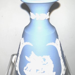 Wedgwood Blue Jasperware 5” Vase, Made in England, 1970’s, Perfect Condition!