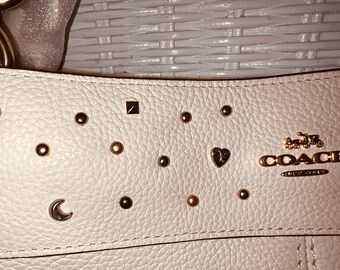Coach Star Studded Lexy F22314 Chalk (ivory) Leather Tote Bag (NWT