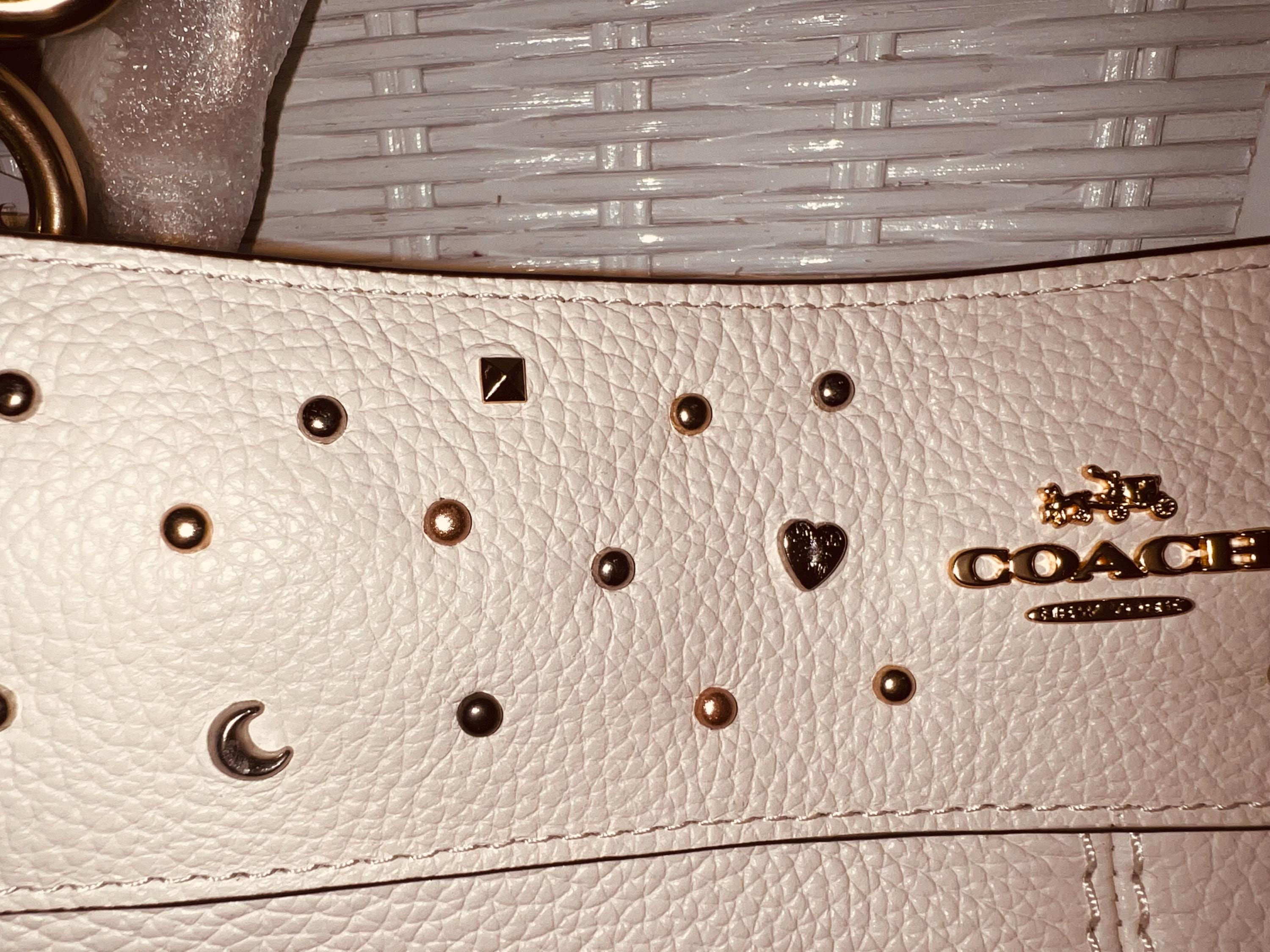 Coach Star Studded Lexy F22314 Chalk (ivory) Leather Tote Bag (NWT