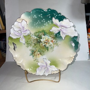 RS Prussia Gorgeous 10 1/2” Cake Plate Cakeplate Early 1900’s Mint!