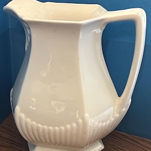 English Ironstone Pitcher, Wm Adams & Sons, 6-3/4” tall, “Empress” Pattern, Made in 1950’s, See Description, Perfect Condition!