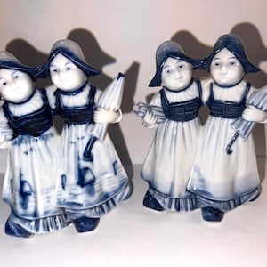 DELFT ALEMÁN: Pr. Rauenstein Turingia Turingia Delft Pareja de figuras de niñas holandesas; ¡Lea la descripción completa!