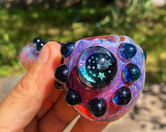 Heady Moon Pipe, Star Pipe, Dichro Pipe, Glass Pipe, Heady Glass Pipe, pipe, glass pipe