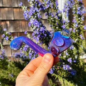 Purple Pipe, Heady Sherlock, opal sherlock,Heady Pipe, Pipe, Glass Sherlock, Rainbow Pipe, Glass Pipe, Glass Spoon, Dichroic Glass