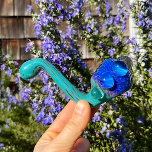 Heady Glass Sherlock Pipe: Dichroic Rainbow Design