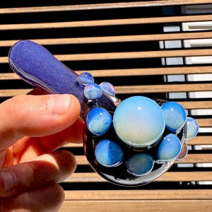 Purple and black hand blown glass pipe, glass pipe , sparkle Pipe, girly pipe, heady glass, pipe, pipes, ocean pipe, sea pipe
